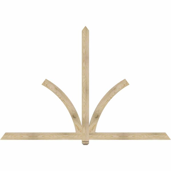 Ekena Millwork Redmond Rough Sawn Timber Gable Bracket, Douglas Fir, 96"W x 64"H x 2"D x 4"F, 16/12 Pitch GBW096X64X0204RED00RDF - main